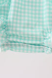 Mint Puppy Plaid Embroidered Bubble Aaria Tees