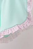 Purple Ice Cream Plaid Embroidered Set Aaria Tees