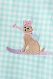 Mint Puppy Plaid Embroidered Set Aaria Tees