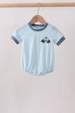 Blue Police Car Stripe Embroidered Bubble Aaria Tees