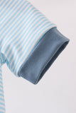 Blue Police Car Stripe Embroidered Bubble Aaria Tees