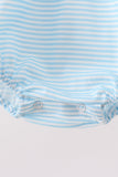 Blue Police Car Stripe Embroidered Bubble Aaria Tees
