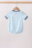 Blue Police Car Stripe Embroidered Bubble Aaria Tees