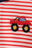 Red Stripe Car Embroidered Bubble Aaria Tees