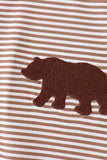 Brown Bear Stripe Embroidered Set Aaria Tees