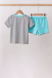 Black Excavator Stripe Embroidered Set Aaria Tees