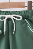 Green Duck Stripe Embroidered Set Aaria Tees