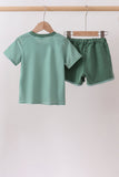 Green Duck Stripe Embroidered Set Aaria Tees