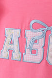 Pink ABC Appliqué Skorts Set Aaria Tees