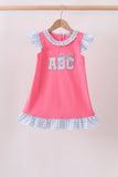 Pink ABC Appliqué Ruffle Dress Aaria Tees