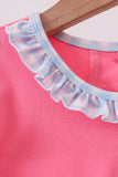 Pink ABC Appliqué Ruffle Dress Aaria Tees