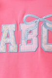 Pink ABC Appliqué Ruffle Dress Aaria Tees