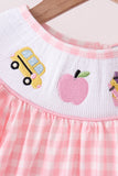 Pink Apple Bus Smocked Dress Aaria Tees