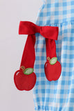 Blue Apple Appliqué Gingham Bubble Aaria Tees