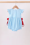 Blue Apple Appliqué Gingham Bubble Aaria Tees