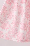 Pink Rose Apple Embroidery Ruffle Dress Aaria Tees