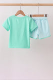 Green Apple Embroidered Set Aaria Tees