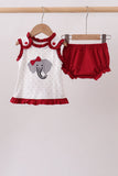Maroon Alabama Elephant Applique Bloomer Set Aaria Tees