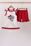 Maroon Alabama Elephant Applique Set Aaria Tees