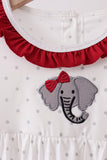 Maroon Alabama Elephant Applique Dress Aaria Tees