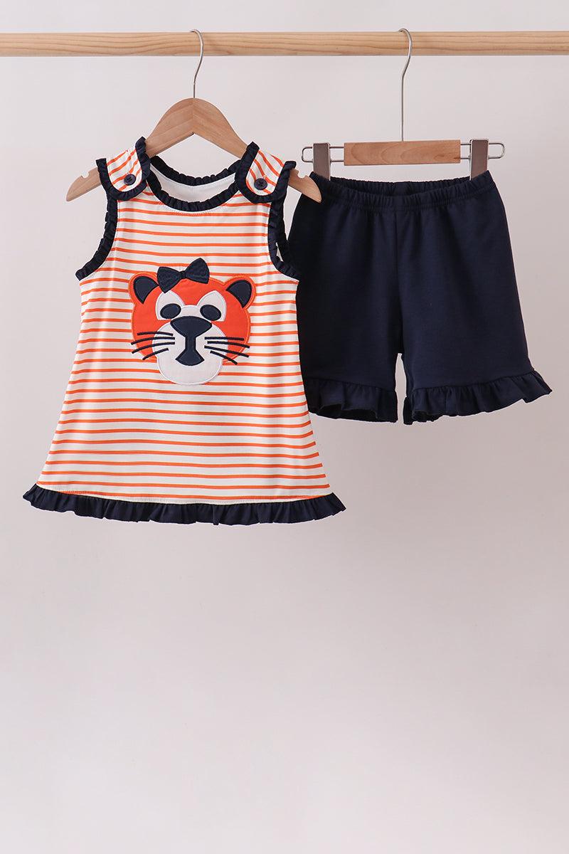 AU Tiger Applique Stripe Set - Aaria Tees Aaria Tees