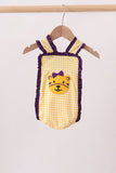 Purple LSU Tiger Applique Ruffle Bubble Aaria Tees