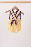 Purple LSU Tiger Applique Ruffle Bubble Aaria Tees