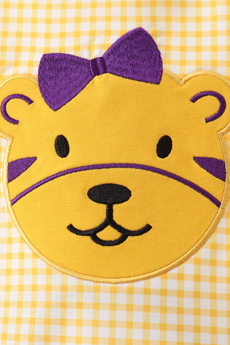 Purple LSU Tiger Applique Ruffle Set - Aaria Tees Aaria Tees