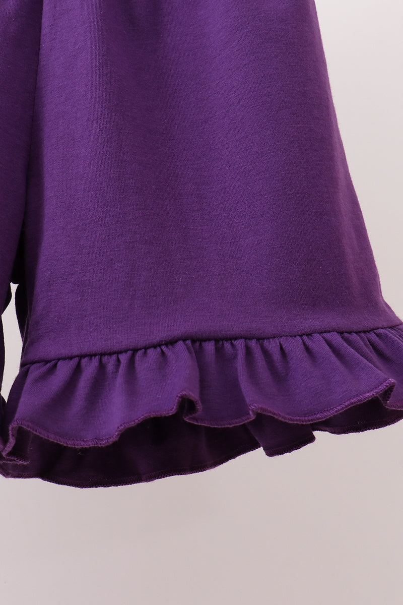 Purple LSU Tiger Applique Ruffle Set - Aaria Tees Aaria Tees