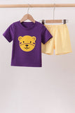 Purple LSU Tiger Applique Set Aaria Tees