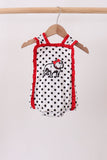 Red Georgia Bulldog Applique Ruffle Bubble Aaria Tees