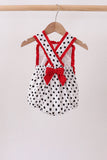 Red Georgia Bulldog Applique Ruffle Bubble Aaria Tees