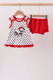 Red Georgia Bulldog Applique Ruffle Bloomer Set Aaria Tees