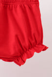 Red Georgia Bulldog Applique Ruffle Bloomer Set Aaria Tees