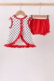 Red Georgia Bulldog Applique Ruffle Bloomer Set Aaria Tees
