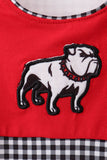 Red Georgia Bulldog Applique Jon Jon Aaria Tees