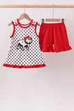 Red Georgia Bulldog Applique Ruffle Set Aaria Tees