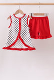 Red Georgia Bulldog Applique Ruffle Set Aaria Tees