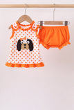 Orange Tennessee Dog Appliqué Bloomer Set Aaria Tees