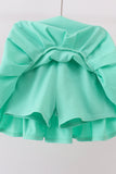 Pink apple bow embroidery skorts set Aaria Tees