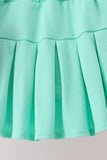 Pink apple bow embroidery skorts set Aaria Tees