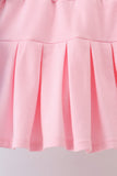 Blue pencil bow embroidery ruffle skorts set Aaria Tees