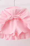 Blue pencil bow embroidery ruffle skorts set Aaria Tees