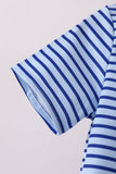 Blue Stripe Schoolhouse Appliqué Set Aaria Tees