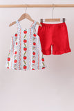 Red Apple Pencil Ruffle Set Aaria Tees