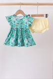Green Lily Floral Bloomer Set Aaria Tees