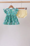Green Lily Floral Bloomer Set Aaria Tees