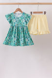 Green Lily Floral Set Aaria Tees