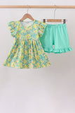 Yellow Lily Floral Set Aaria Tees