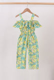 Yellow Lily Floral Jumpsuit Aaria Tees
